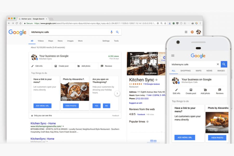 A Business Profile on Google helps you gain search visibility and collect reviews.