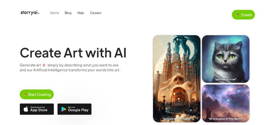 Top 10 Cutting-Edge AI Image Generator Worth Trying In 2024 29 Interface of StarryAI on PC.